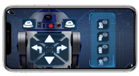a star wars r2d2 robot is shown on an iphone