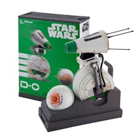 a star wars toy is shown next to a box