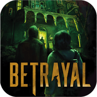 betrayal icon with two people standing in front of a house